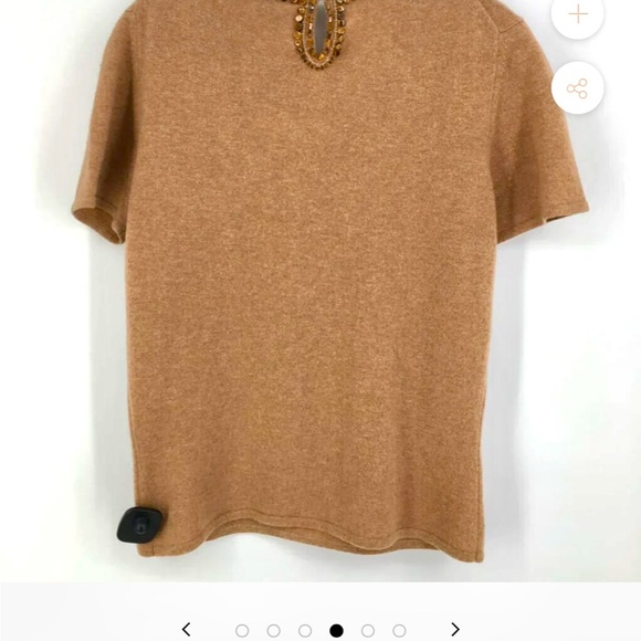 $1900 Oscar De La Renta Embellished Brown Women's Sweater - Picture 2 of 6